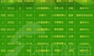 2020年亚冠联赛赛程